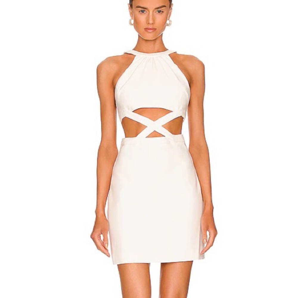 Likely Isadora White Sleeveless Cut Out Mini Dress Size 8 NWT
